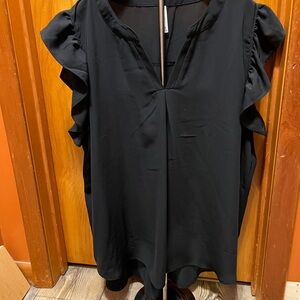 Elegant Black Ruffle Sleeve Top